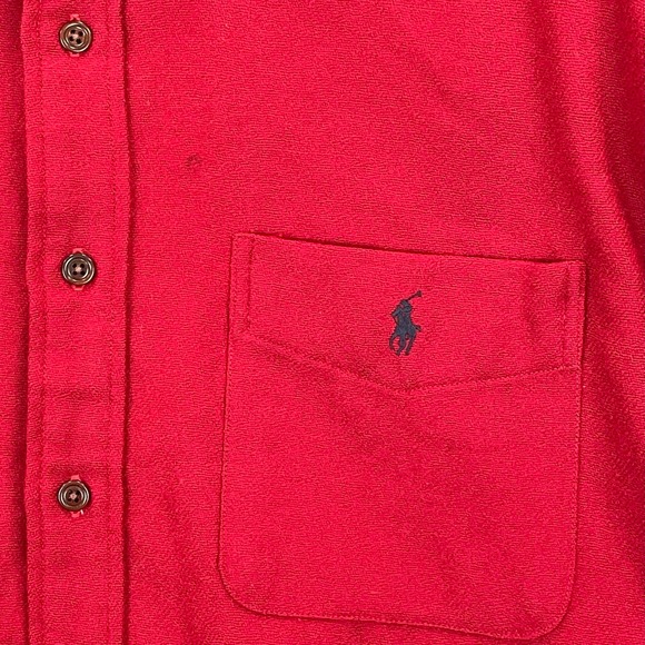 VTG Polo Ralph Lauren Mens Flannel Shirt Large Lowell Sport 100% Wool Button Red - Picture 3 of 9